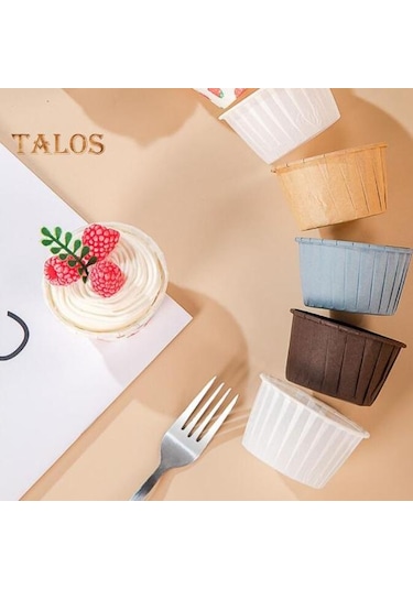 Beyaz 50 Adet Yüksek Sıcaklığa Dayanıklı Kek Kapları Yağlı Kağıt Su Geçirmez Kolay Kalıptan Tek Kullanımlık Gıda Sınıfı Pişirme Kapları