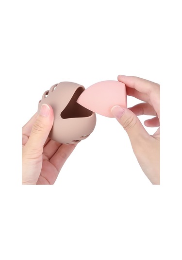 Silikon Makyaj Süngeri Tutucu, Nefes Alabilir Ve Kırılmaz Güzellik Blender Kutusu, Çift Taraflı 3 Çizgili Havalandırmalı Tasarım, Süngerler İçin Taşınabilir Seyahat Saklama Alanı 1 Paket Pembe