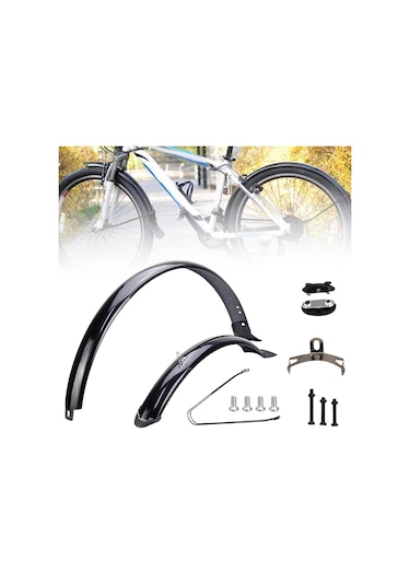 Suntek Bisiklet Ön Arka Çamurluklar 26 Inç Siyah-destek Siyah