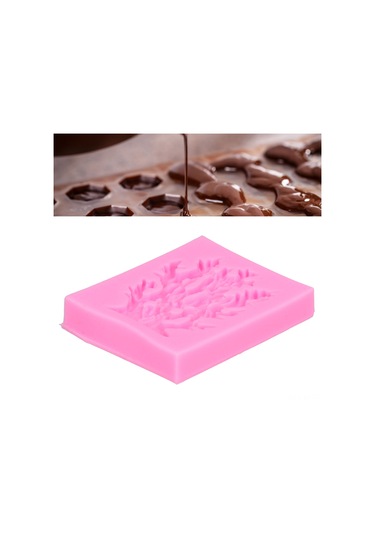 Shineyee Pembe Deniz Otlu Mercan Ağaç Formu - Yemek Kalitesi Silikon - Fondant, Çikolata, Kek Dekorasyonu - Fırın Uygun Dıy Kalıp Pembe