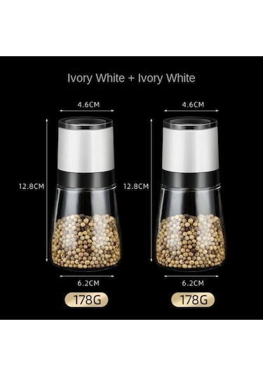 Karabiber Öğütücü Ev Manuel Gül Tuzu Tamamlayıcı Gıda Öğütme Şişesi El Bükülmüş Biber Tozu Şişesi Siyah 1 Adet