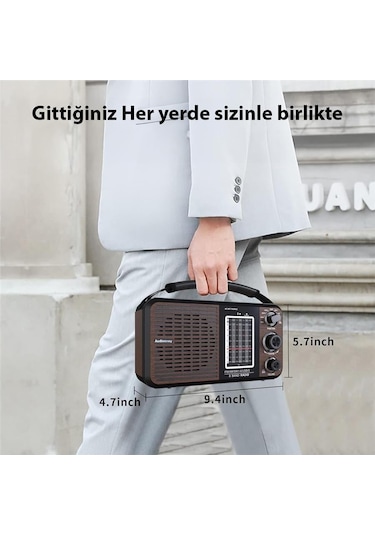 Magicvoice Usr11 Portatif Analog Radyo Fm-usb-sd/mmc-aux 88-108 Fm Frekans Aralığı