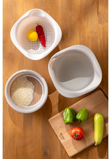 Emsan Soft 3'lü Süzgeç Seti Gri