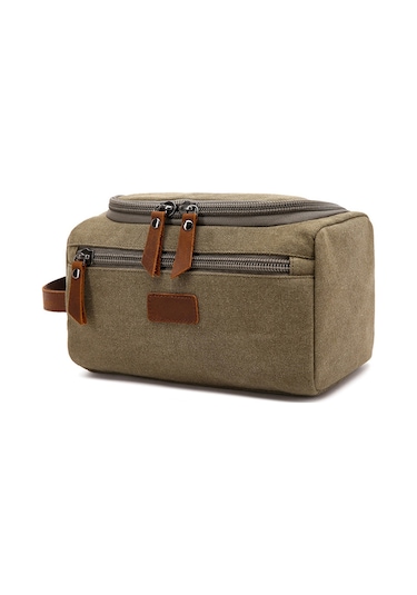 Mufunye Seyahat Tuvalet Çantası, İş Seyahatleri İçin Uygun, Askeri Yeşil