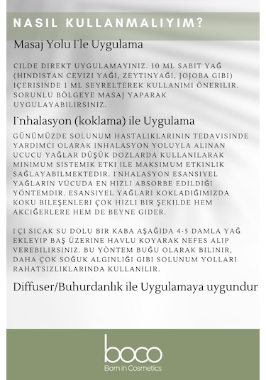 Boco Born In Cosmetics %100 Saf Nane Uçucu Yağı 10 ML