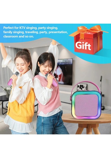 Bluetooth Uyumlu 5.3 Mini Ev Sineması Hoparlörleri Kablosuz Mikrofon İle Küçük White