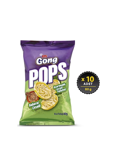 Eti Gong Pops Baharat Çeşnili 10 x 80 G