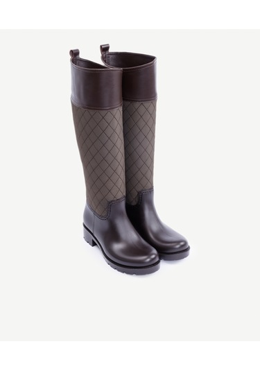 Yargıcı Kapitone Detaylı Yağmur Çizmesi 25kkay4056x 003 Kahverengi