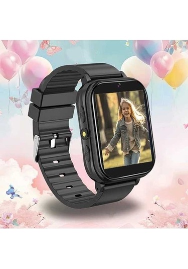 Trendooze Sunshine022 Çocuk Saati 240p Dokunmatik Ekran 240p Usb Şarj Eğitici Oyun Müzik Siyah Siyah