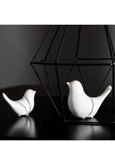 Neevoyu Beyaz Seramik Kuş Dekor Seti 2 Adet - Minimalist Ev Dekoru, Feng Shui Ve İç Mekan Aksesuarı