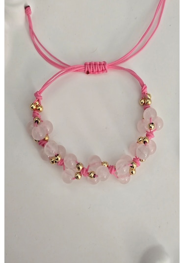 6 Mm Pembe Kuvars Doğaltaş Bileklik Açık Pembe