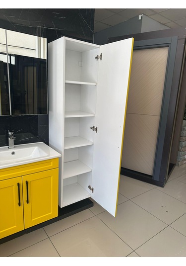 65 Cm Lake Banyo Dolabı Aynalı Ve Boy Dolaplı Köprü Kulplu