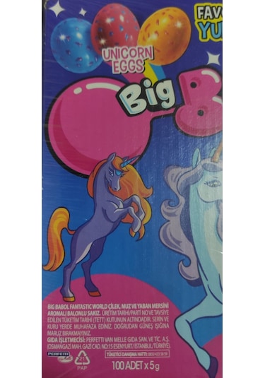 Big Babol Fantastic World Unicorn Eggs Mono Sakız 100 x 5 G