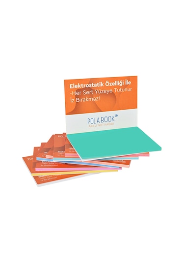 Elektrostatik Yapışkanlı Akıllı Not Kağıdı 7x10 Cm 50 Sayfa Pratik Ofis Not Defteri Tukuaz