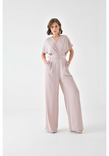 Ftz Women Kadın Kemerli Tulum Beige 30724-beige Bej