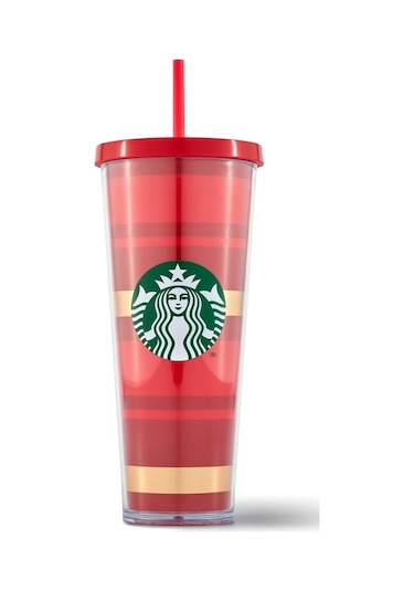 Starbucks Kırmızı Altın Şeritli Termos 710 ML