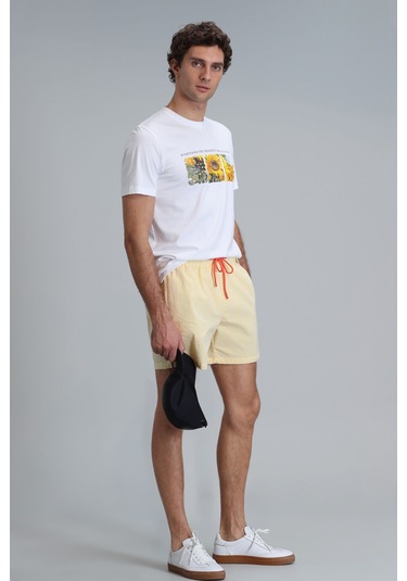 Lufian Strıped Erkek Deniz Şortu Sarı Sarı 111220087100900 Sarı