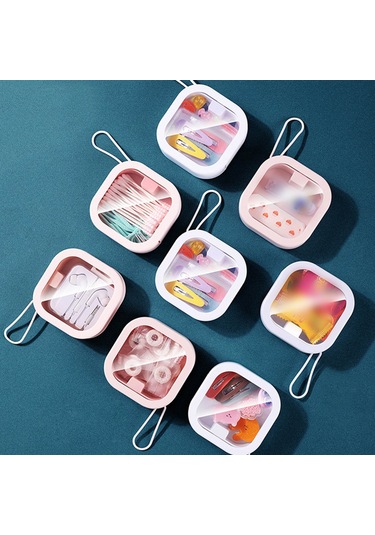 Xindoker Beyaz Plastik Evcil Çeşitli Eşya Saklama Kutusu - Kolay Kullanım, Basıp Açma Fonksiyonu, Masaüstü Taşınabilir Organizer Diğer