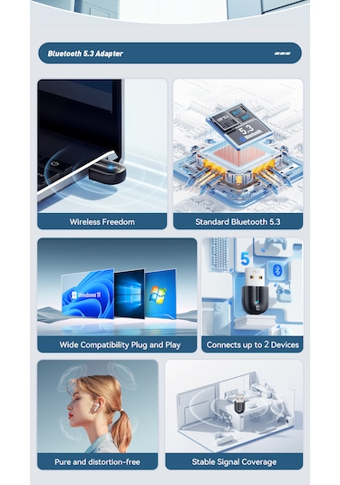 Essager 5.3 Süper Hızlı Ce/fc/rohs Lisans Usb Bluetooth Adaptör