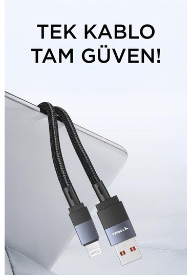 Torima U18 Usb İle Lightning Şarj Ve Data Kablosu Siyah