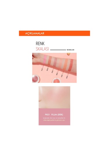 Missha A'PIEU Juicy-Pang Jelly Blusher Meyve Tonlarında Doğal Görünümlü Jel Allık PK01