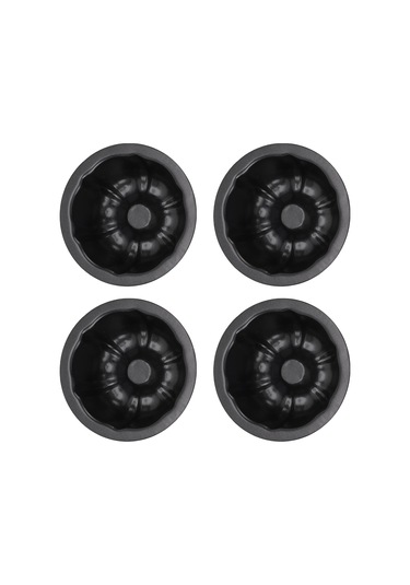 Shineyee 4 Adet 4 İnç Çelik Puding Kalıbı, Anti Yapışkan Kaplama, Profesyonel Fırın, Tatlı/mousse/çikolata Hazırlama, Ev Ve Pastane Kullanıma Uygun Diğer