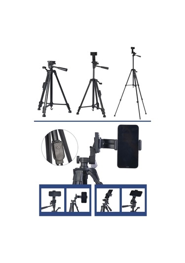 Buffer Telefon Ve Fotoğraf Makinası Takılabilen Bluetooth Kumandalı 146 Cm Tripod
