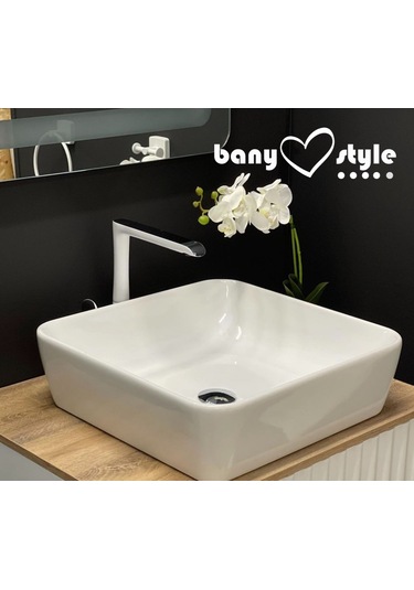 Turkuaz Seramik Cerastyle One 46 x 46 CM Tezgah Üstü Çanak Lavabo