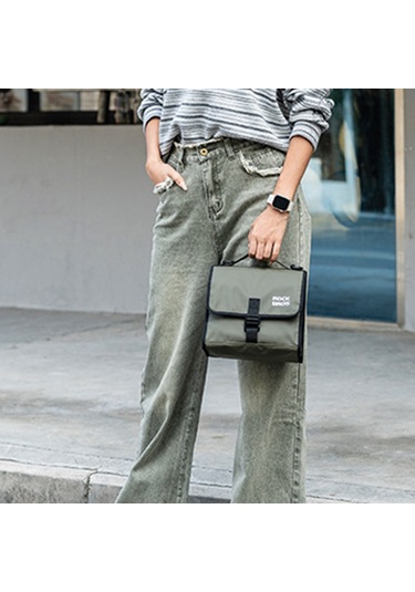 Rockbros W010 Brompton Bisiklet Ön Çantası Için Alüminyum Film Astarlı Gıda Saklama Çantası - Koyu Yeşil