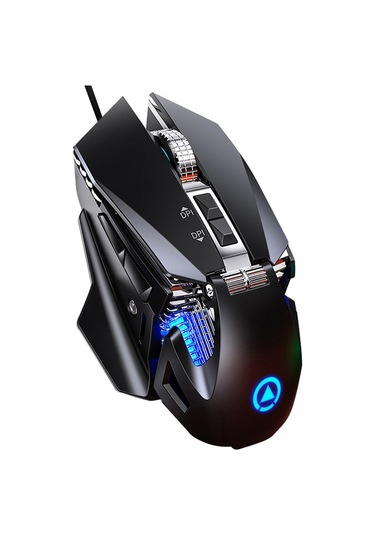 Yındıao G10 7200dpı 7 Modlu Ayarlanabilir 7 Tuşlu Rgb Işık Kablolu Metal Mekanik Sert Çekirdekli Makro Fare, Stil: Ses Sürümü Siyah Diğer