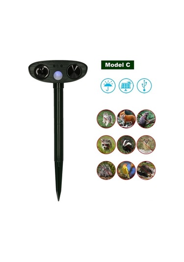 Ulzyvf Ultrasonik Su Sensörlü, Menzil Kovucu Hayvan Hareket Güneş Geçirmez, Enerjili 30ft - Jk