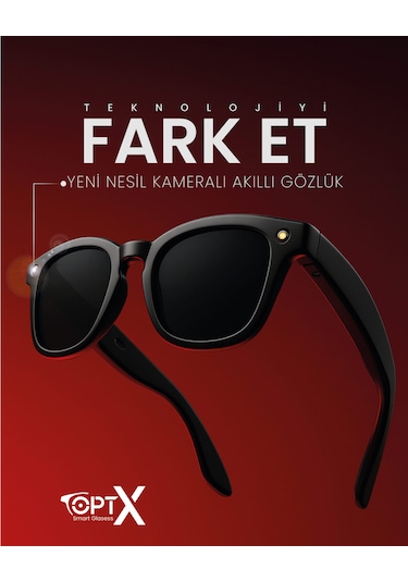 Akıllı Gözlük Yapay Zeka Aı , Kamera, Bluetooth, Müzik, Ipx5