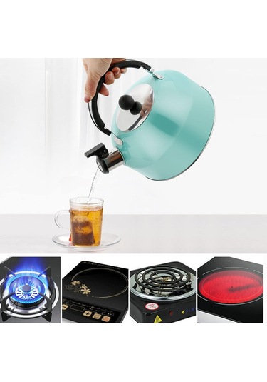 Islık Çayı Su Isıtıcısı Paslanmaz Çelik 410, İnfuser Ve Kayma Saplı Çaydanlık Sobası Üstü Çelik