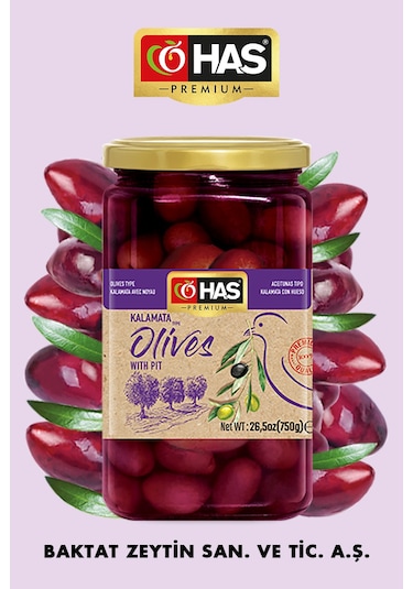 Has Premium Çekirdekli Kalamata Zeytin 850 G