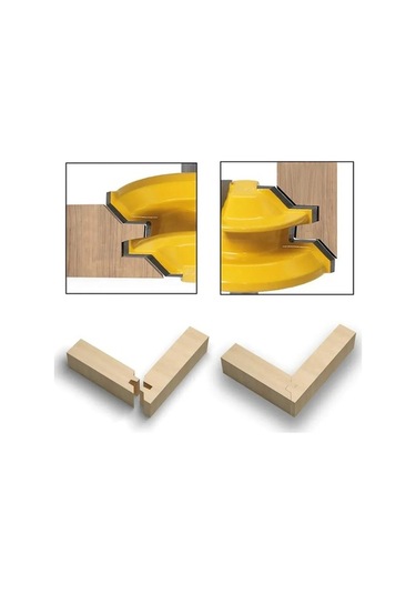 Fortunelane 3'lü Set 1/4 İnç Saplı Ahşap Birleştirme Frezi: 45 Derece Yuva Kesici, Doğru Açı Pencereci Ve İç Çizgi Oluşturucu - A