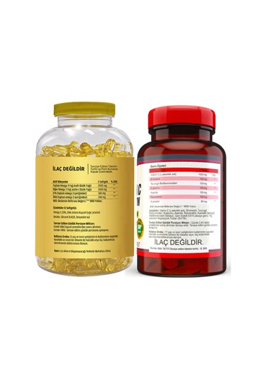 Omega 3 Balık Yağı 90 Softgel & Nevfix Magnesıum Cıtrate Vitamin B-6 120 Tablet