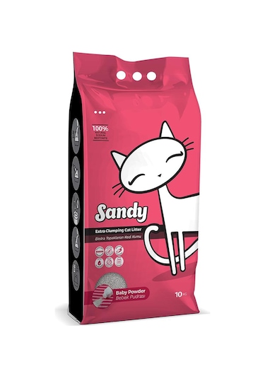 Sandy Baby Powder Topaklaşan Bentonit Kedi Kumu 10 L