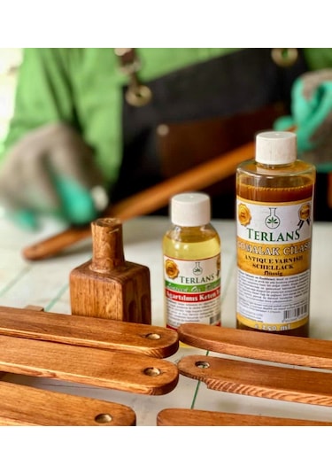 Terlans Doğal Ahşap Cila Seti Gomalak Vernik Ve Keten Yağı Koruyucu