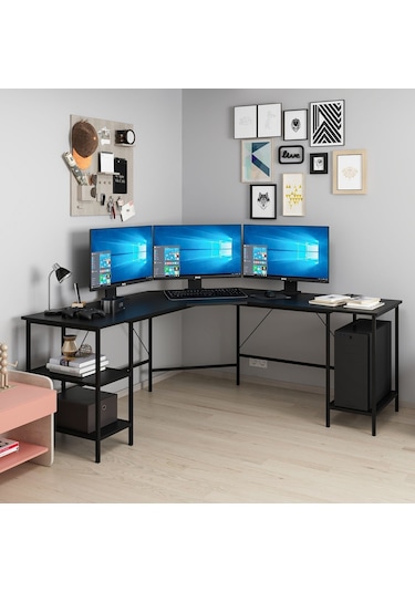 Minar Power L Köşe Çalışma Masası - Siyah