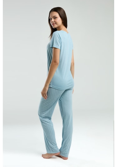 Pierre Cardin Kadın Mavi Pijama Takımı Pc8997-s-v1 Mavi