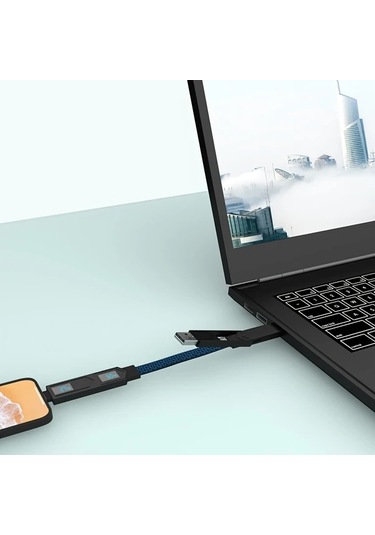 Honeybeeshop 4ü 1 Arada Ultra Hızlı Şarj Kablosu 20 Cm İphone Uyumlu Samsung Xiaomi Usb C İçin Çinko Alaşımlı Veri Kablosu