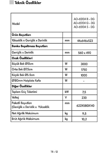 Vestel AO-65104 G-DG Ankastre Ocak