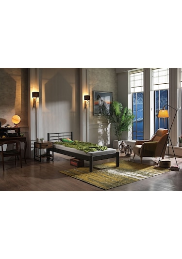 Bedliga Asos-S Ferforje Metal Tek Kişilik Karyola