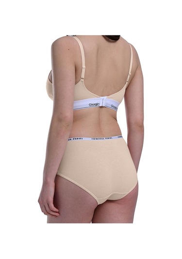 Likralı 6'lı Kutu Premium Günlük Kullanıma Uygun Bato Külot Amelıa G-008 H Bej