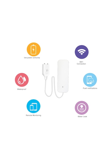 Neevoyu Zigbee Akıllı Su Tespit Sensörü, Uzak Kontrol Ve Uyarı Bildirimi, Smartlife/tuya Uygulaması İle Entegre, Pil Dahil Gateway Gereklidir