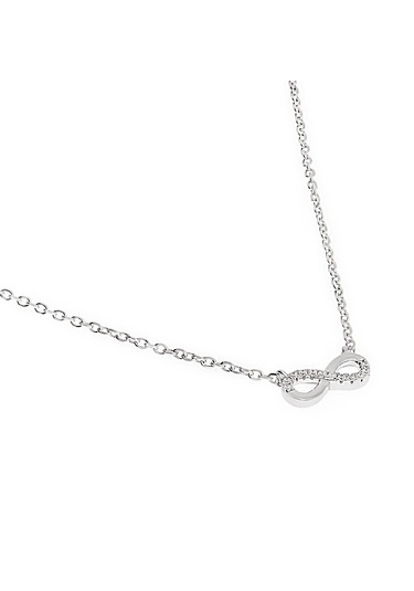 Kadın Sonsuzluk Model Taşlı Gümüş Kolye