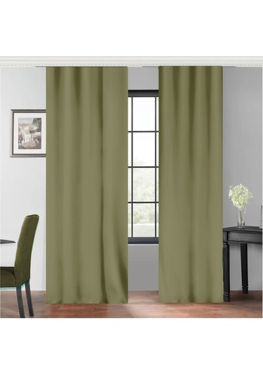 Taç Soft Yağ Yeşili Fon Perde Yeşil