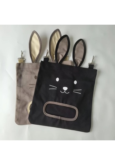 Elmpaly Siyah Küçük Evcil Hayvan Saman Çantası Tavşan Hamster Gine Domuzu Yem Torbası