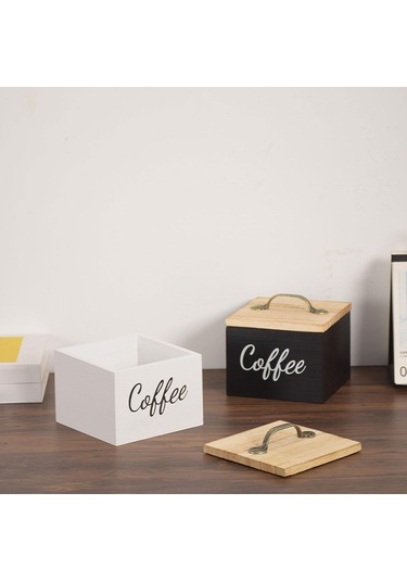 Suntek Kapaklı Kahve Pod Tutucu Tezgah Mutfak Masası Için Çok Beyaz