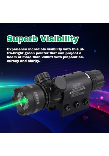 Yeşil Optik Maser Pointer Yüksek Güçlü Taktik El Fenerleri Usb Şarj Edilebilir Ayarlanabilir Ray Montajlı İşaret Kalemi Siyah